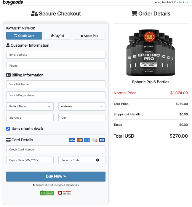 Ephoric Pro Discount page